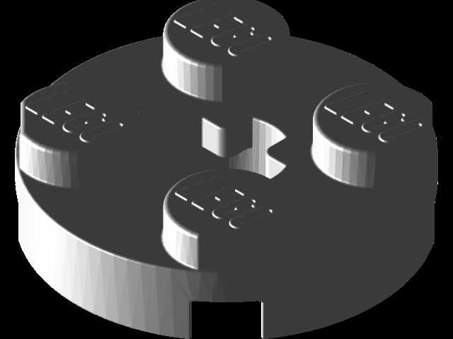 乐高零件4032板2 x 2圆形,带有Solidworks的颜色和外观