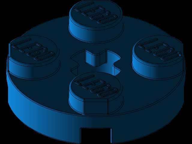 乐高零件4032板2 x 2圆形,带有Solidworks的颜色和外观