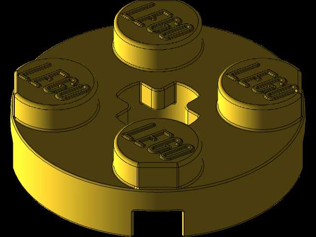 乐高零件4032板2 x 2圆形,带有Solidworks的颜色和外观
