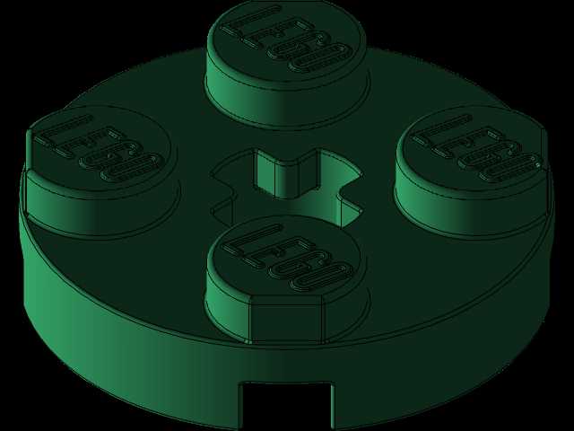 乐高零件4032板2 x 2圆形,带有Solidworks的颜色和外观