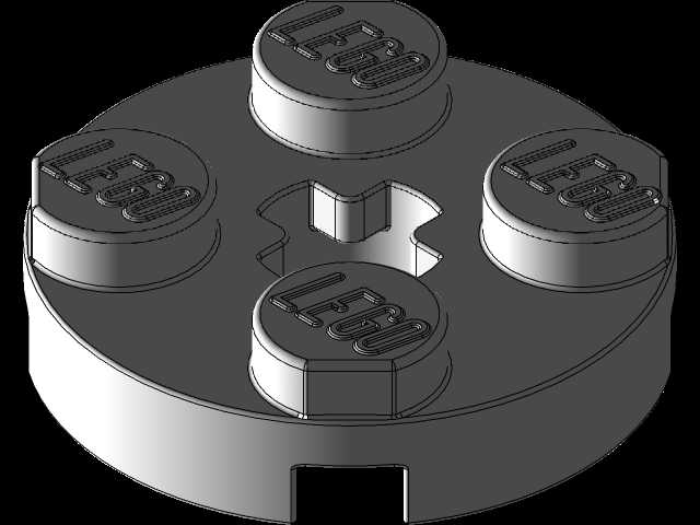 乐高零件4032板2 x 2圆形,带有Solidworks的颜色和外观
