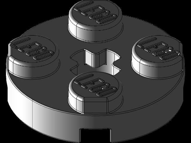 乐高零件4032板2 x 2圆形,带有Solidworks的颜色和外观