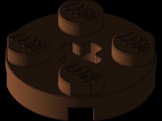 乐高零件4032板2 x 2圆形,带有Solidworks的颜色和外观