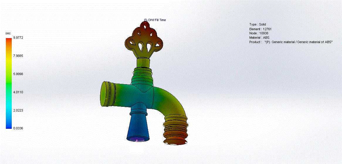我的水龙头的solidworks塑料模拟