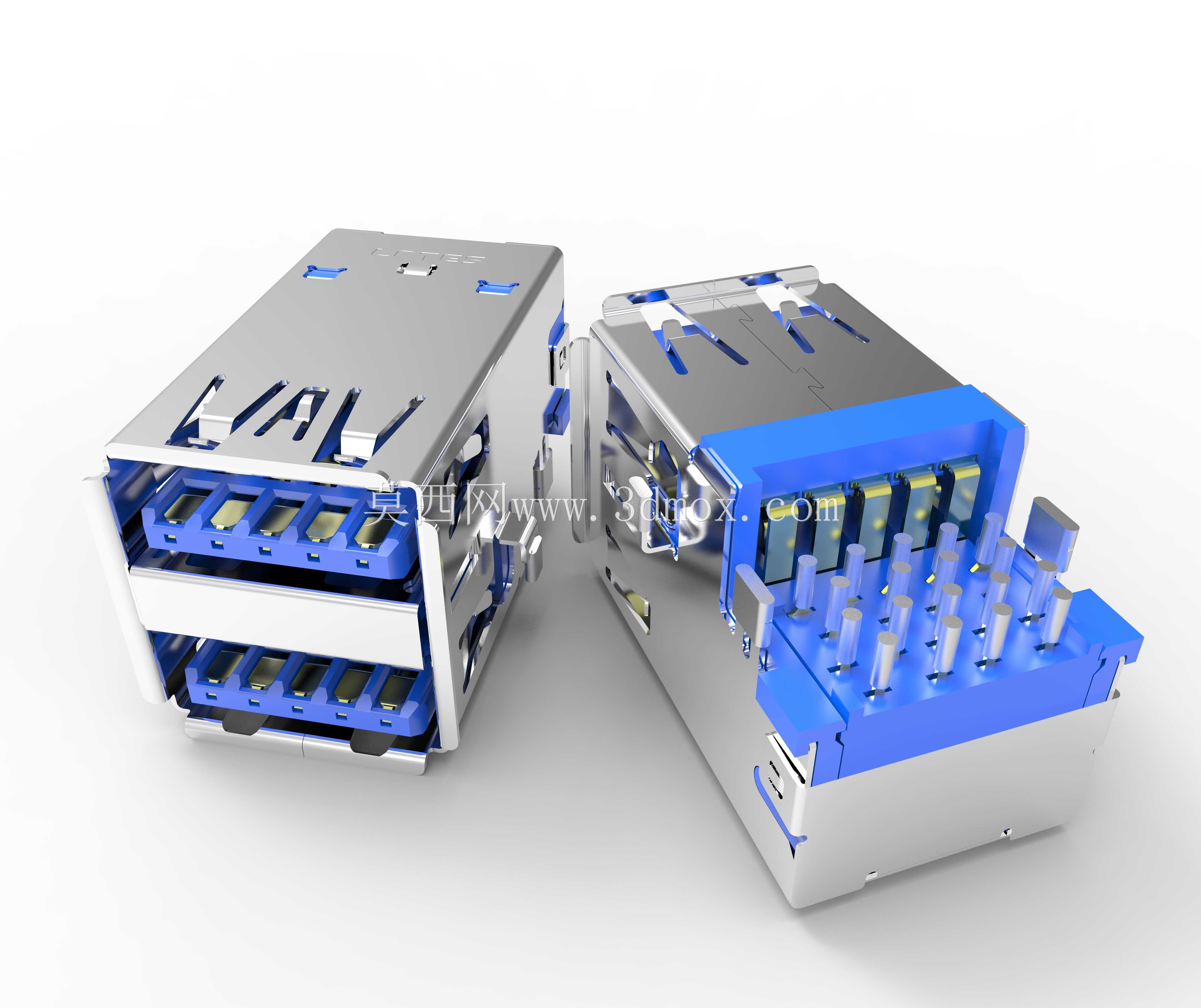 双USB3.0沉头连接器LOTES