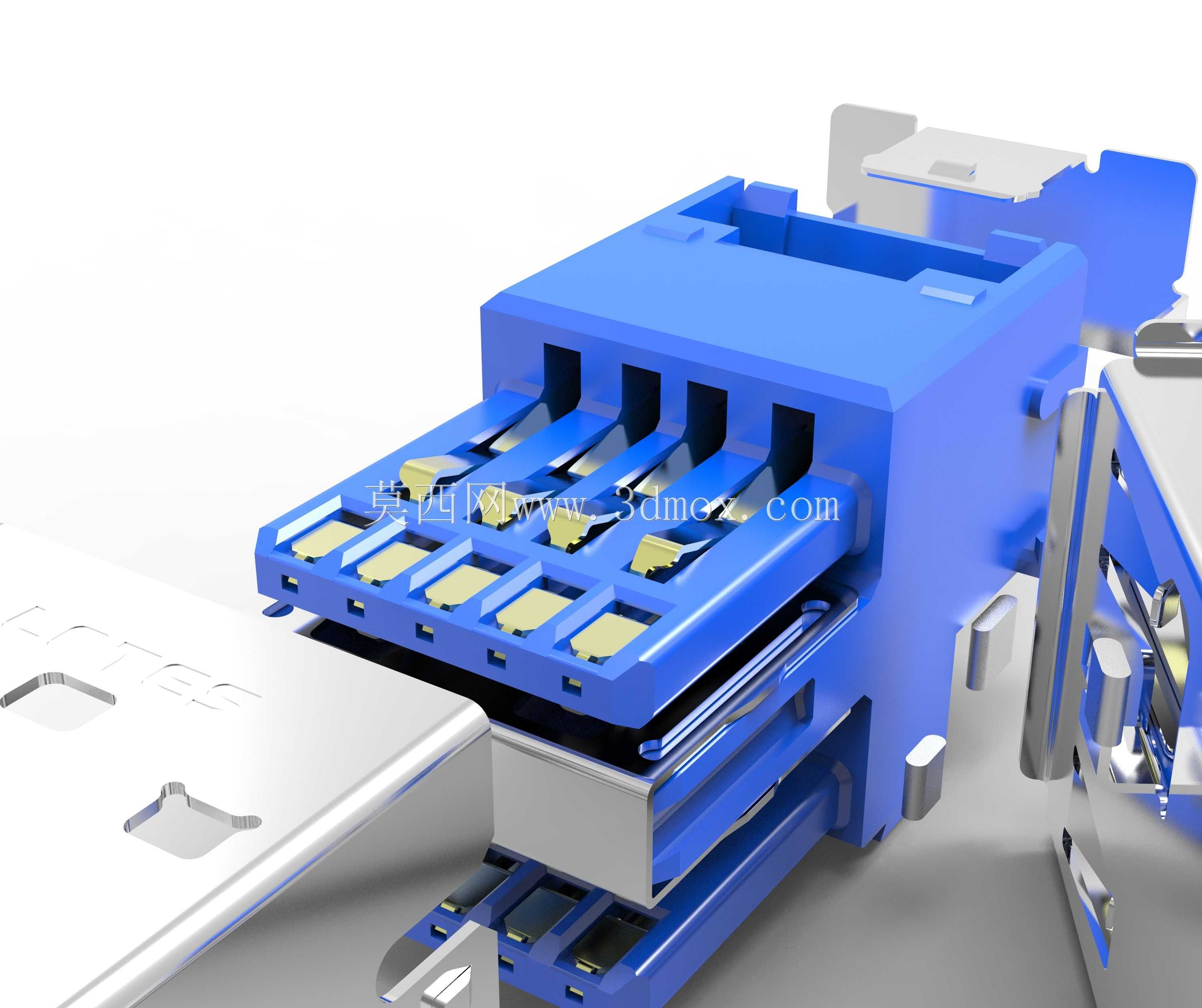 双USB3.0沉头连接器LOTES