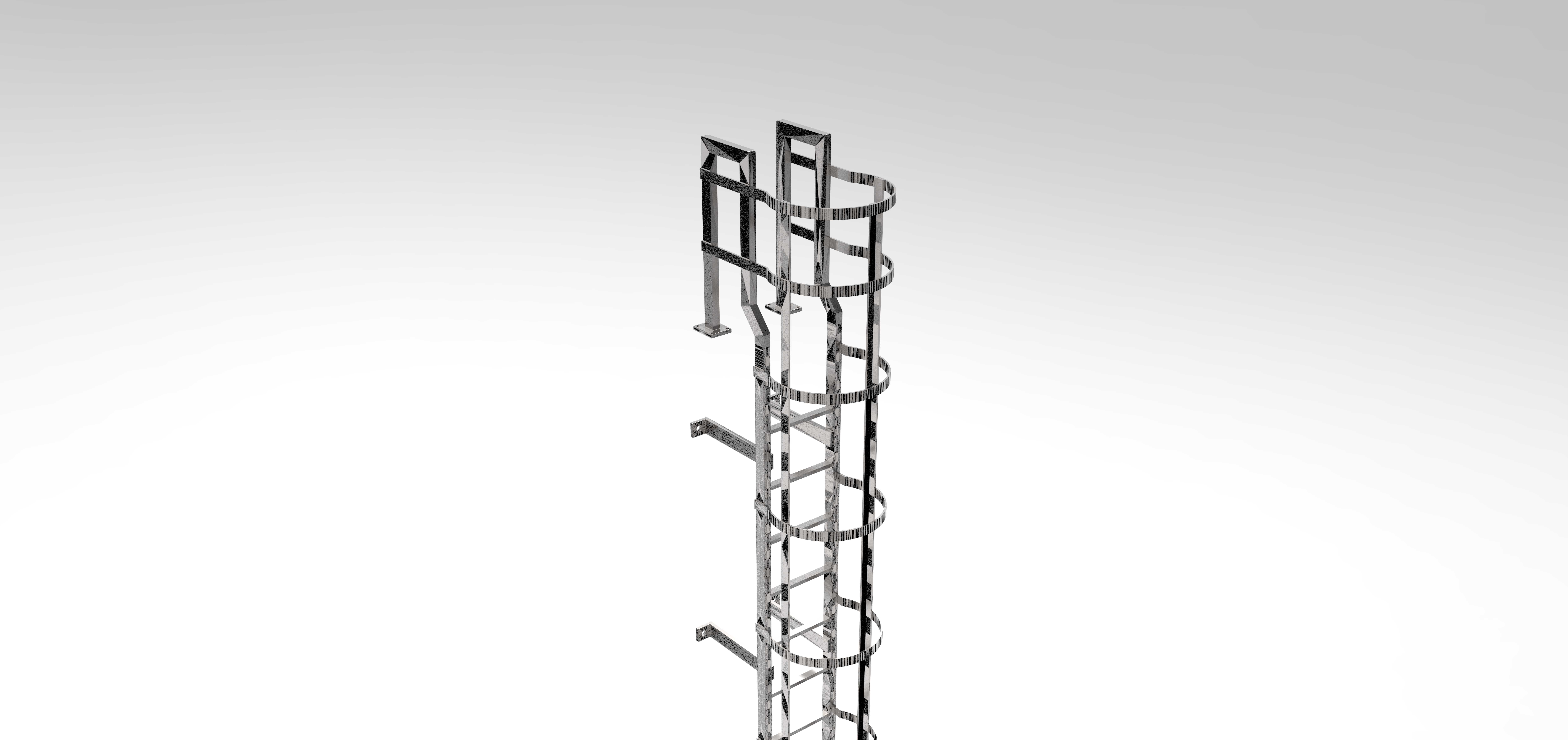 带笼工业梯子