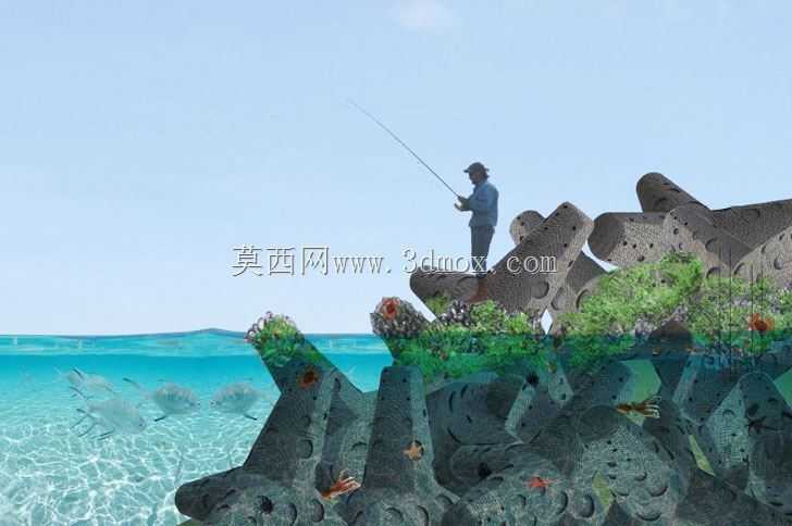 沿海混凝土四足动物