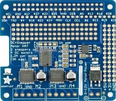 Adafruit DC\u0026 Raspberry Pi步进电机帽