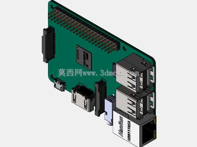 覆盆子Pi3+PCB solidwork x\u t stl