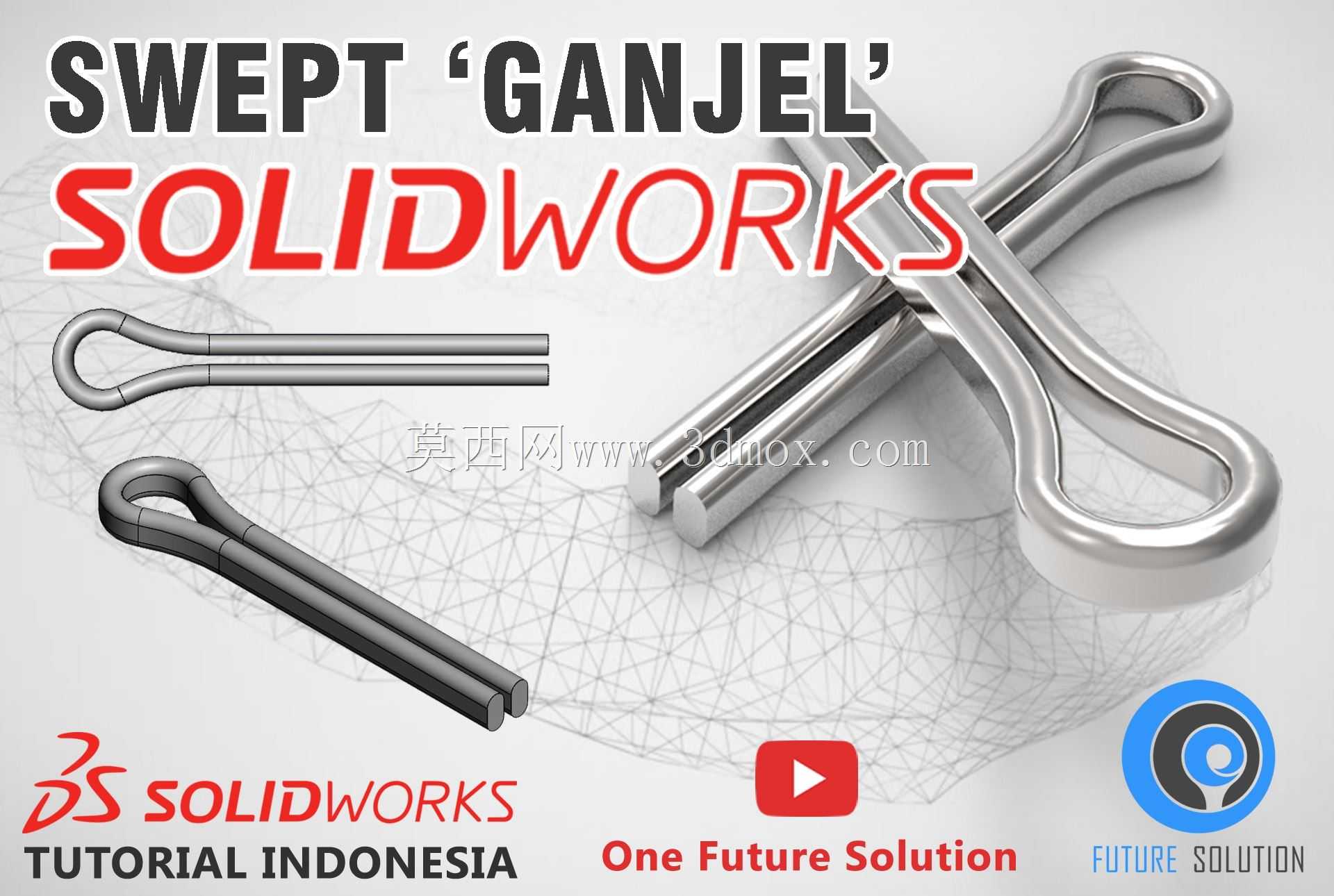 SolidWorks印尼教程#030(英语Sub)-扫过“Ganjel”