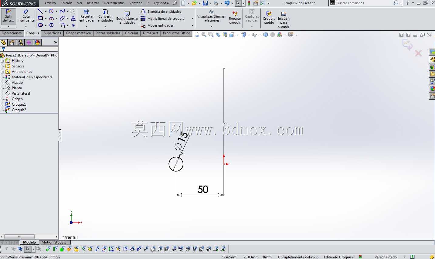 教程:Como modelar un Restore en Solidworks(opcion2:Saliente/base barrido公司)