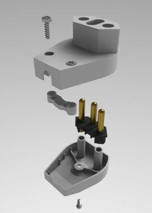 Plugue Macho��2P+T��C/Prensa Cabo��˾?4.8mm 20A 250V