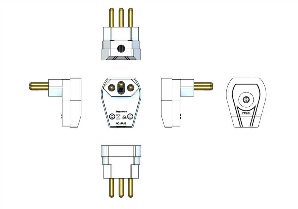 Plugue Macho��2P+T��C/Prensa Cabo��˾?4.8mm 20A 250V