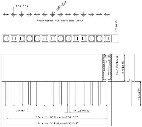 13x2 2,54mm�������ո�̨