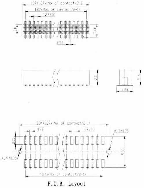 13x2 2,54mm�������ո�̨
