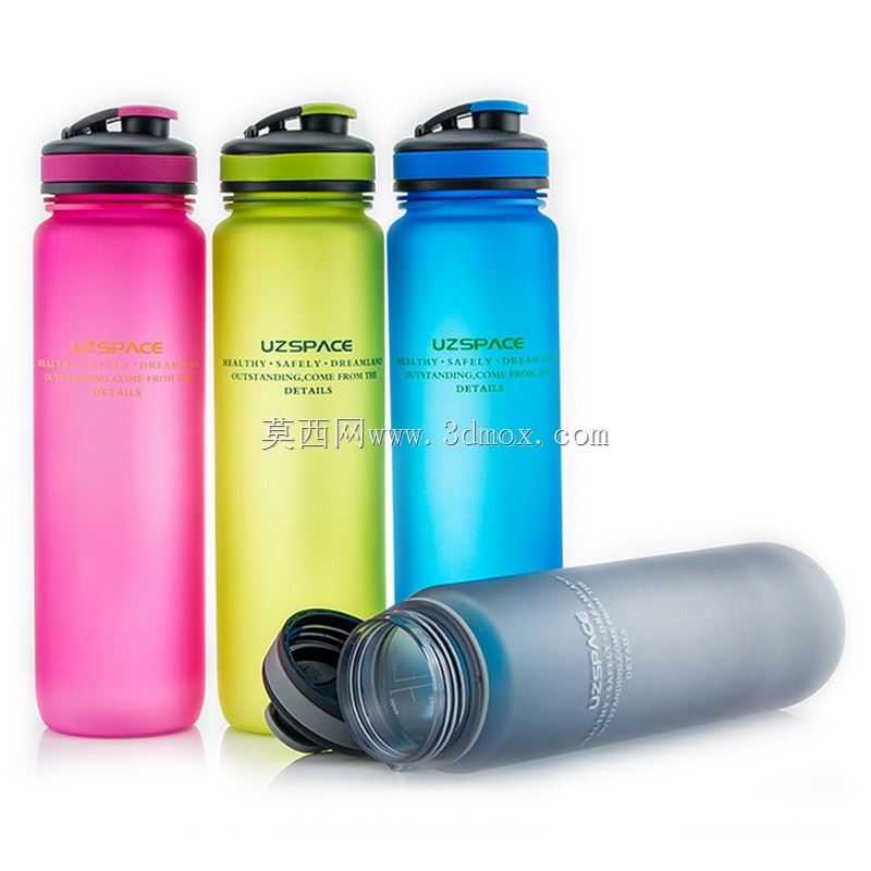 UZSPACE塑料运动水瓶(1000ml)TRITAN BPA无泄漏户外骑行