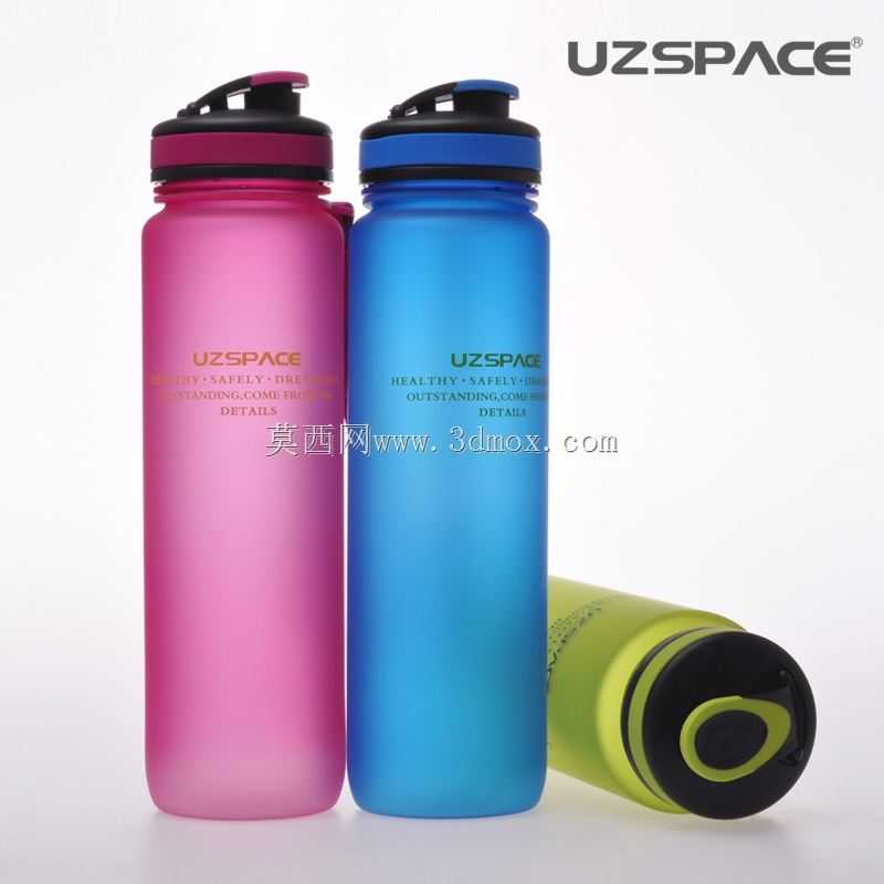 UZSPACE塑料运动水瓶(1000ml)TRITAN BPA无泄漏户外骑行