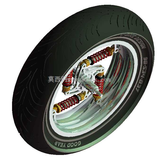 带新轮胎的内侧减震轮