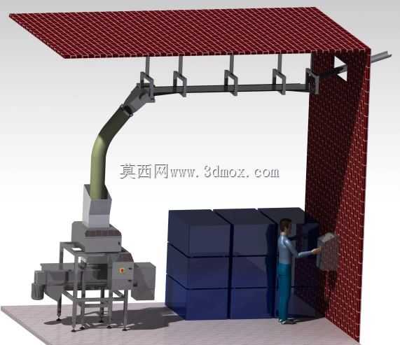 高架输送机结构+重力进料金属探测器
