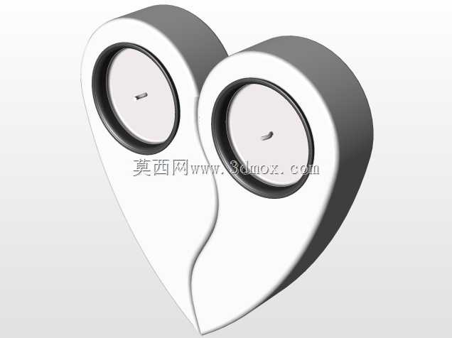 2支蜡烛的烛台-心形