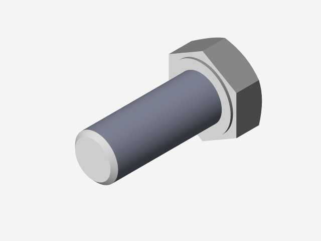 零件解决方案中创建的螺钉螺母