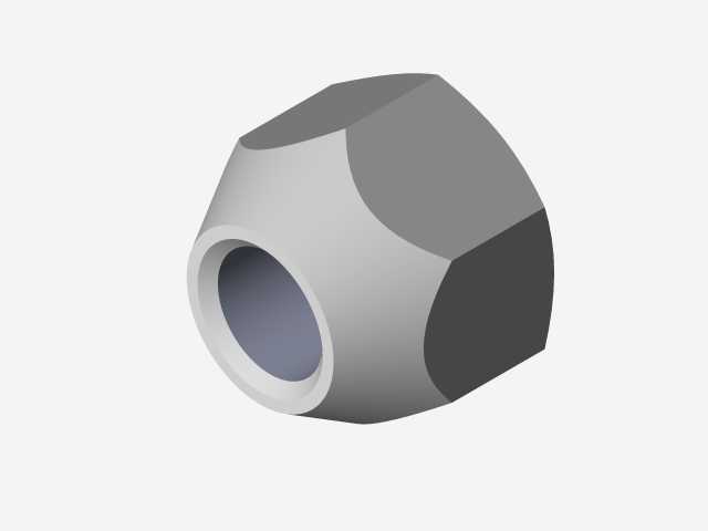 零件解决方案中创建的螺钉螺母