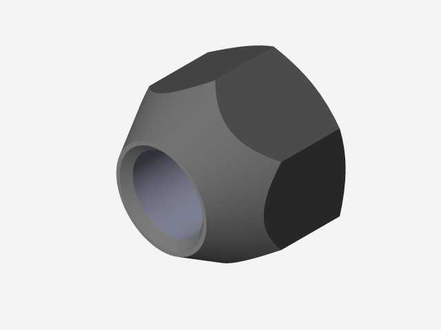 零件解决方案中创建的螺钉螺母
