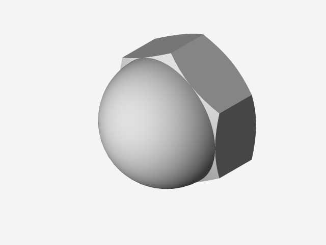 零件解决方案中创建的螺钉螺母