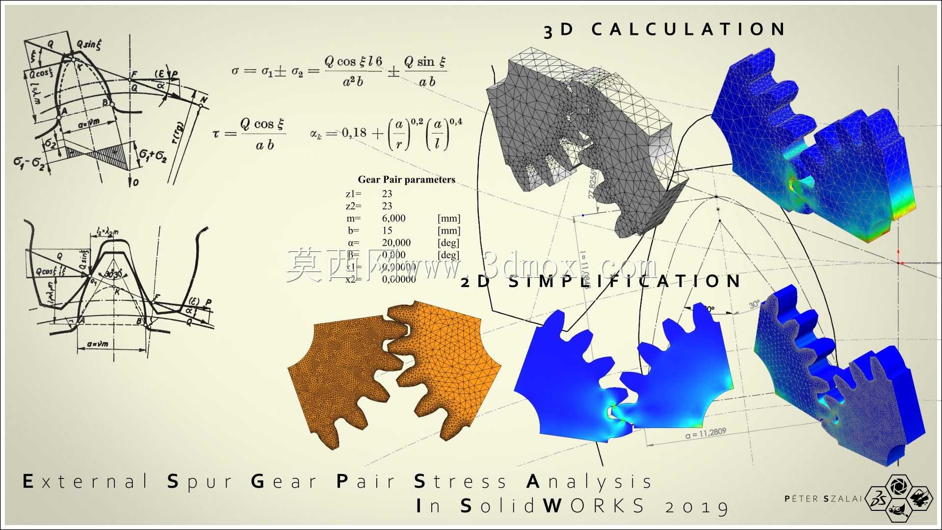 solidworks2019中外直齿轮副应力分析