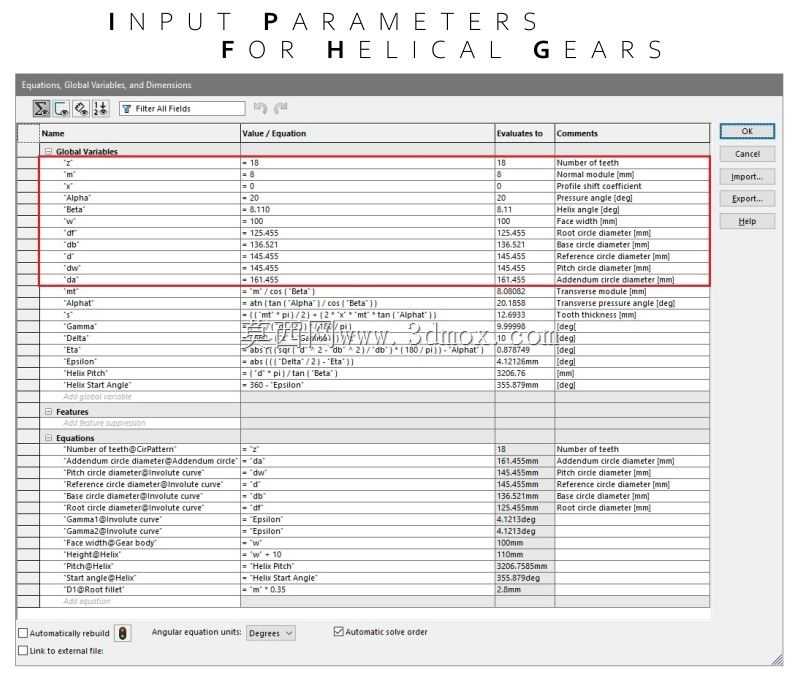 参数化SolidWorks 2019直齿轮和斜齿轮