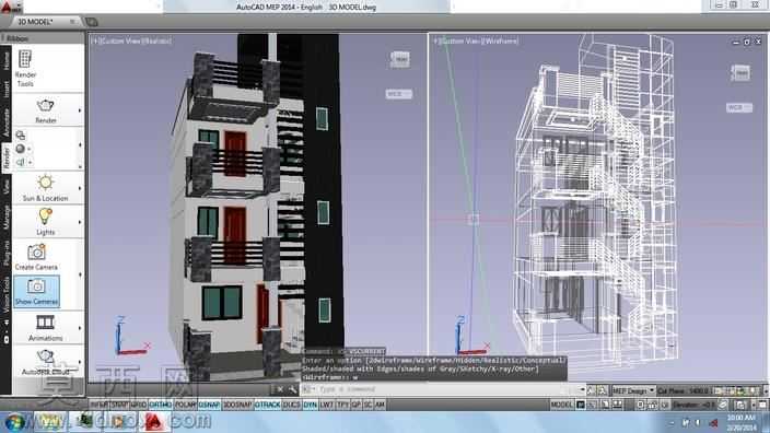 建议带屋顶甲板3storey公寓