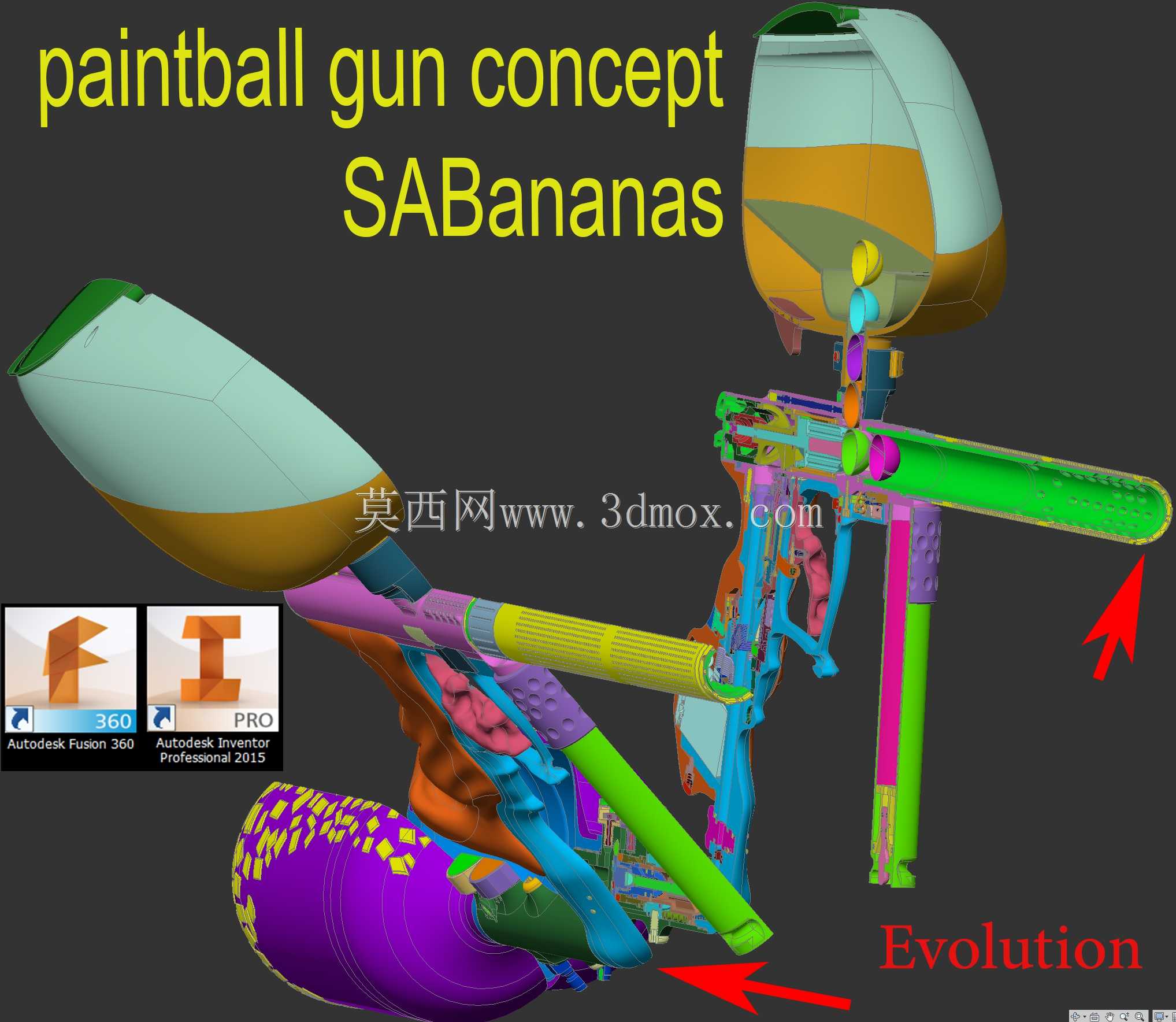 SABananas 3d彩弹枪调节器概念brazy-u braz V.2