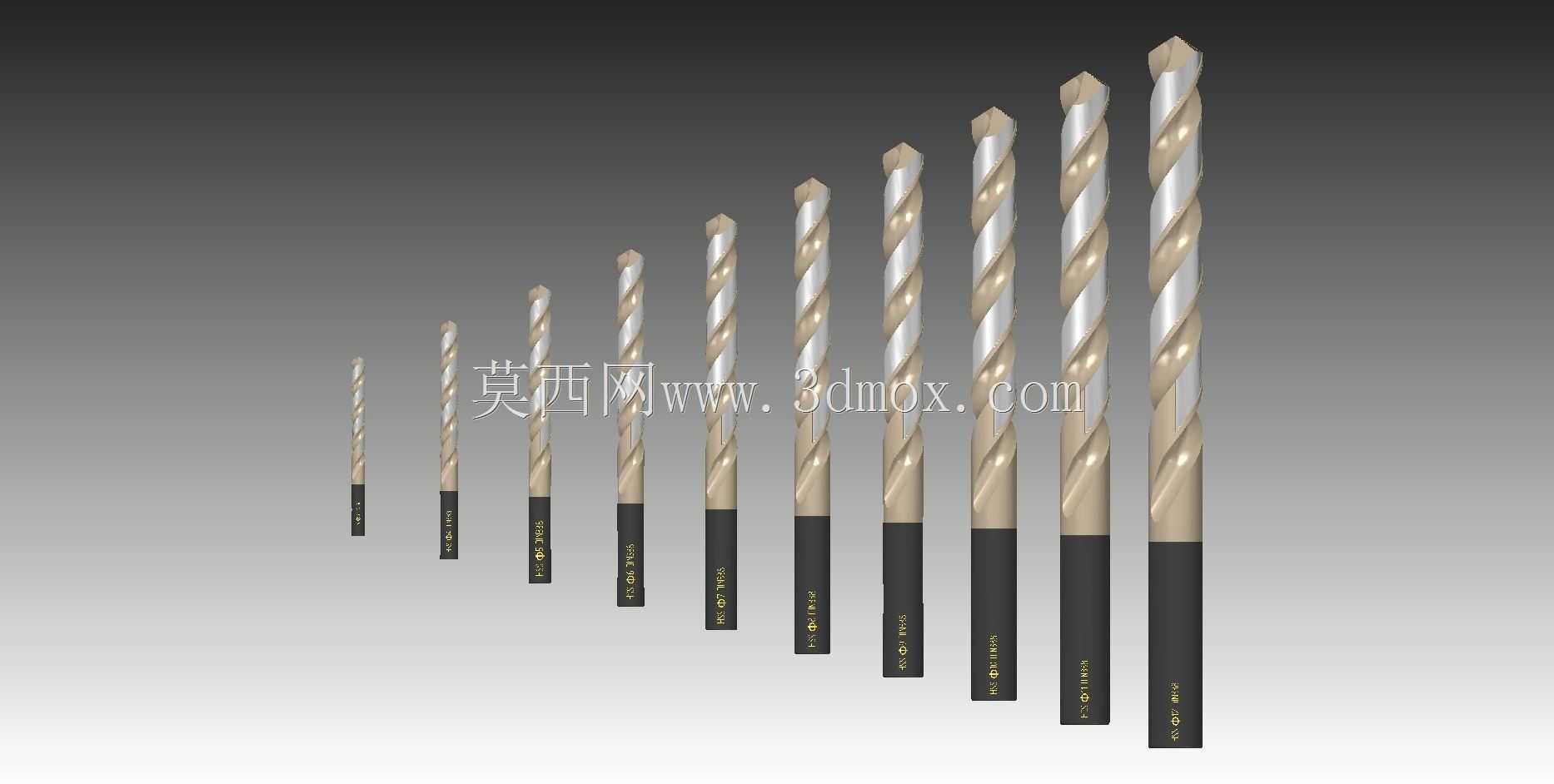 钻头组DIN338 3-12mm(高细节\u0026完全参数化)