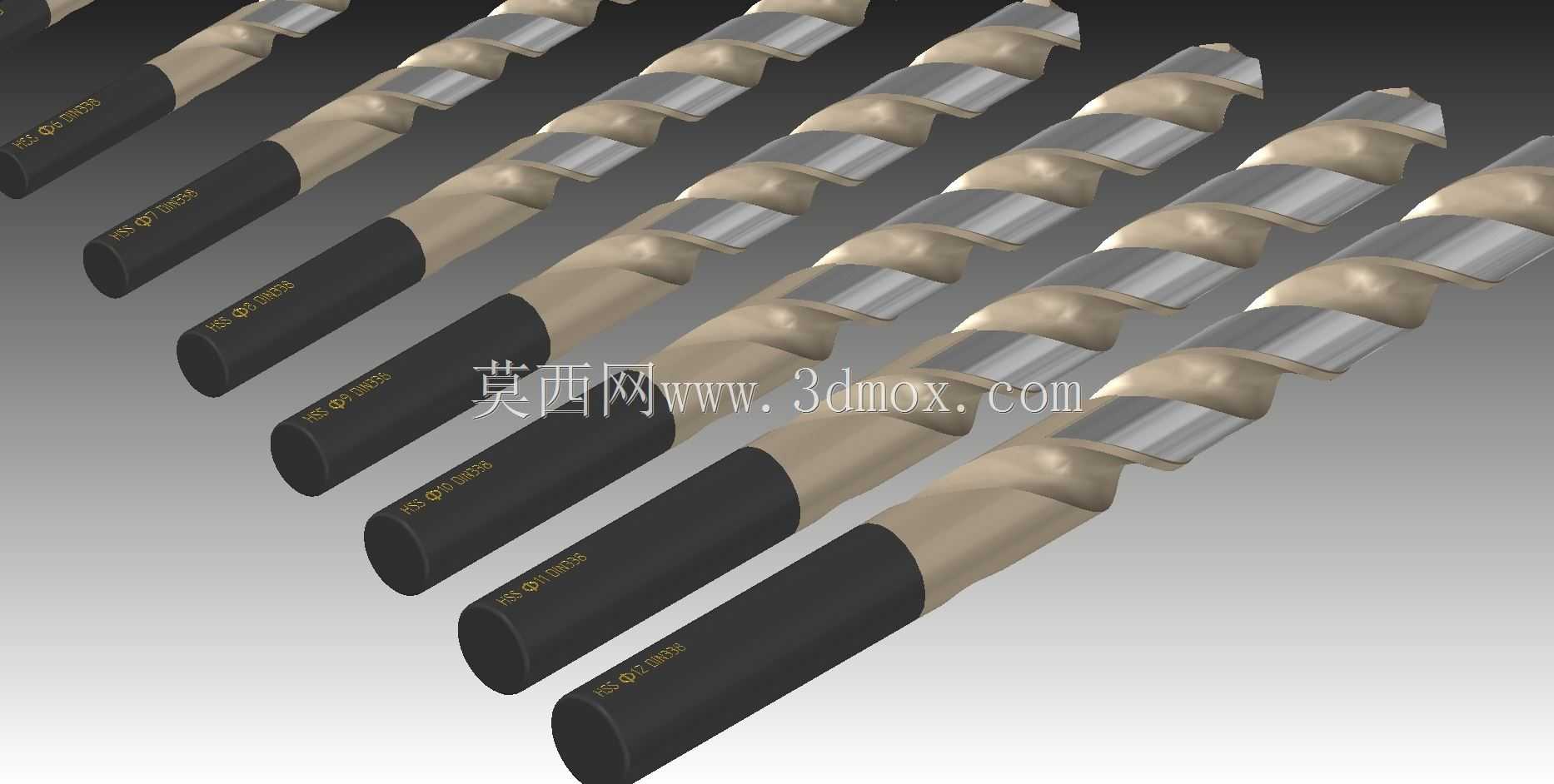 钻头组DIN338 3-12mm(高细节\u0026完全参数化)