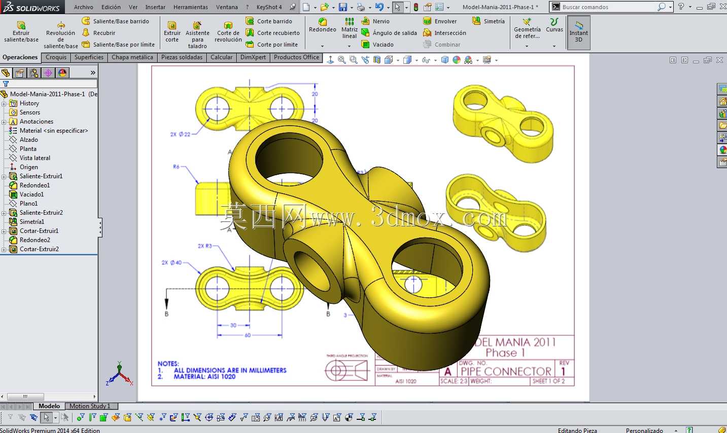 SOLIDWORKS����ʵ����2011��ģ�ؿ��ȡ�