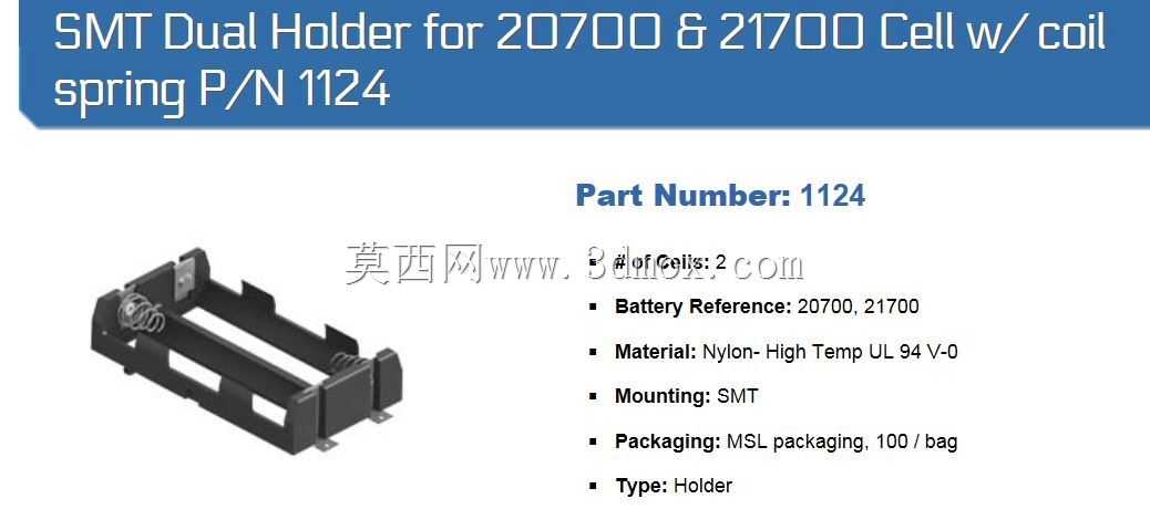 Keystone Electronics 21700/20700˫���֧�ܣ�SMT��