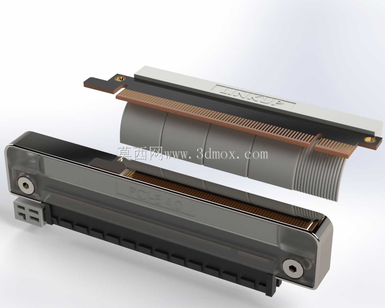将PCIE 4.0提升板电缆与支架连接起来。