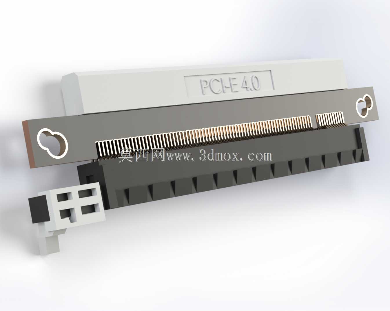 将PCIE 4.0提升板电缆与支架连接起来。