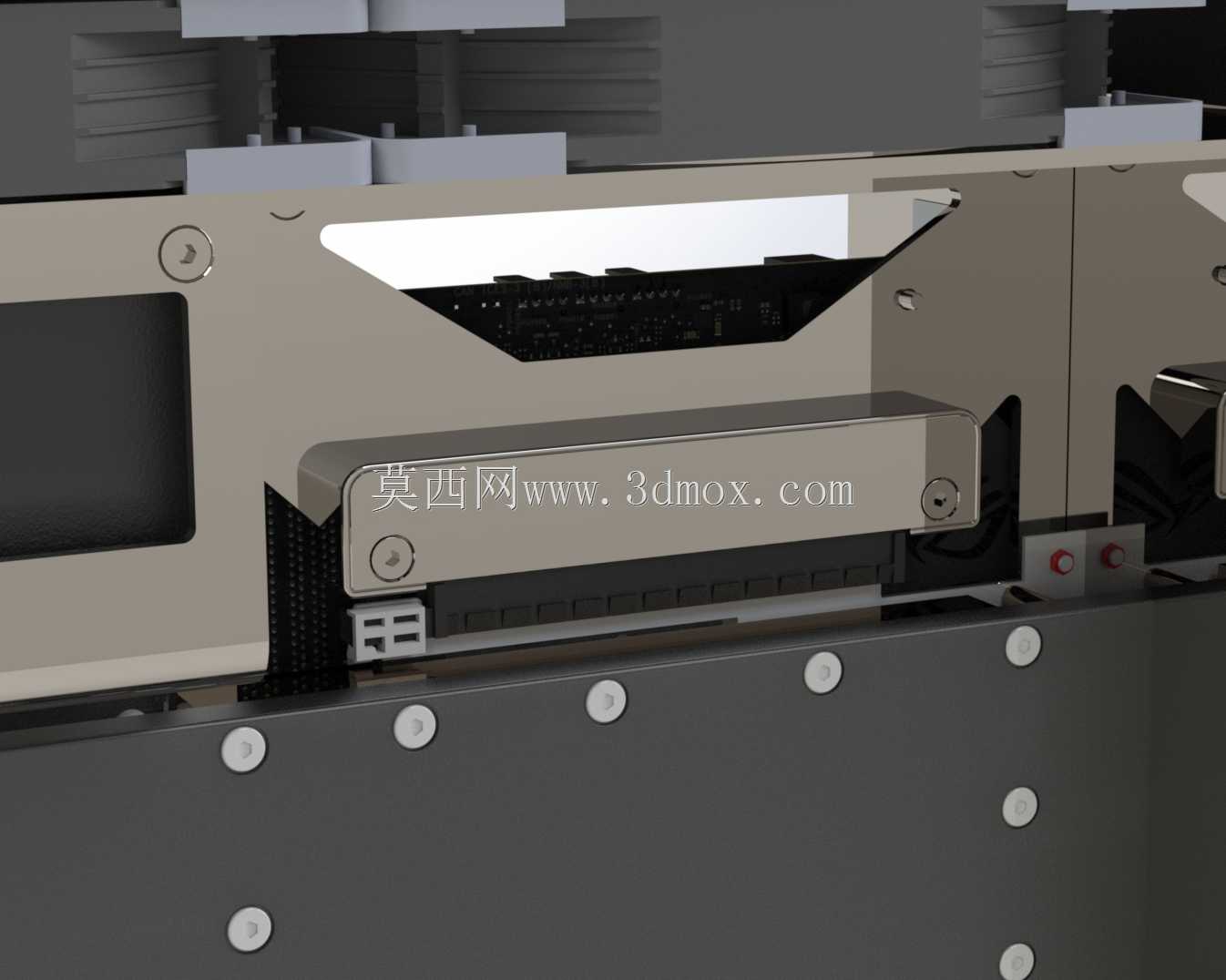 将PCIE 4.0提升板电缆与支架连接起来。