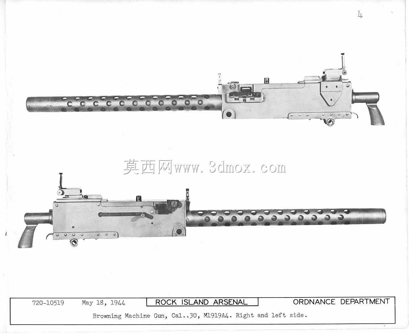 加州布朗宁M1919A4。30-06斯普林菲尔德机枪(约1969年)