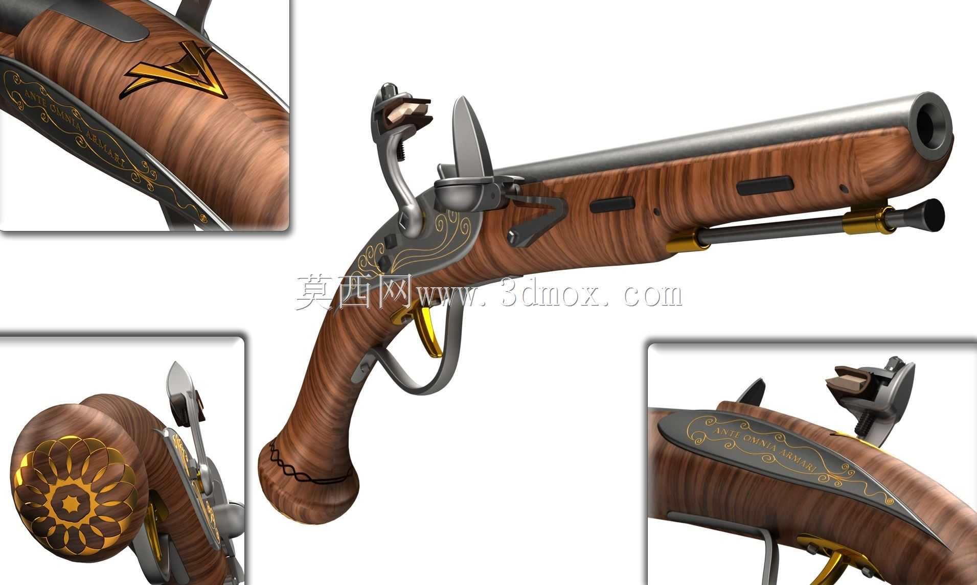 Flintlock手枪-全机械-全实体模型