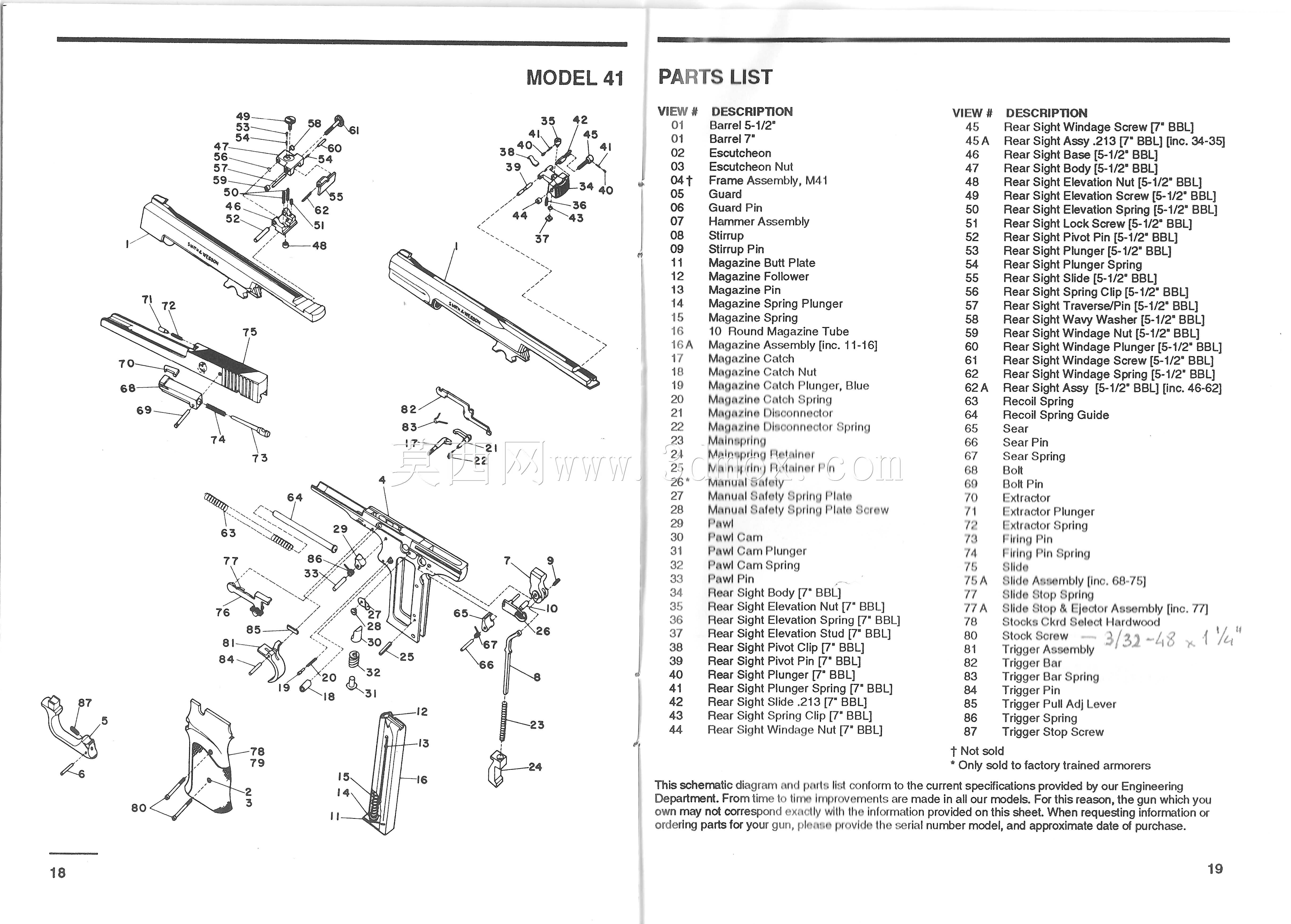 Smith\u0026 Wesson型号41.22 LR(ca.1997)