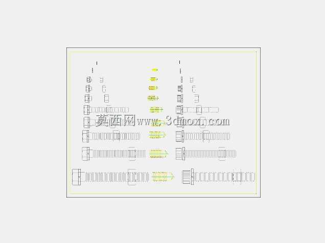 2D螺栓、螺钉\u0026垫圈,带Lisp文件