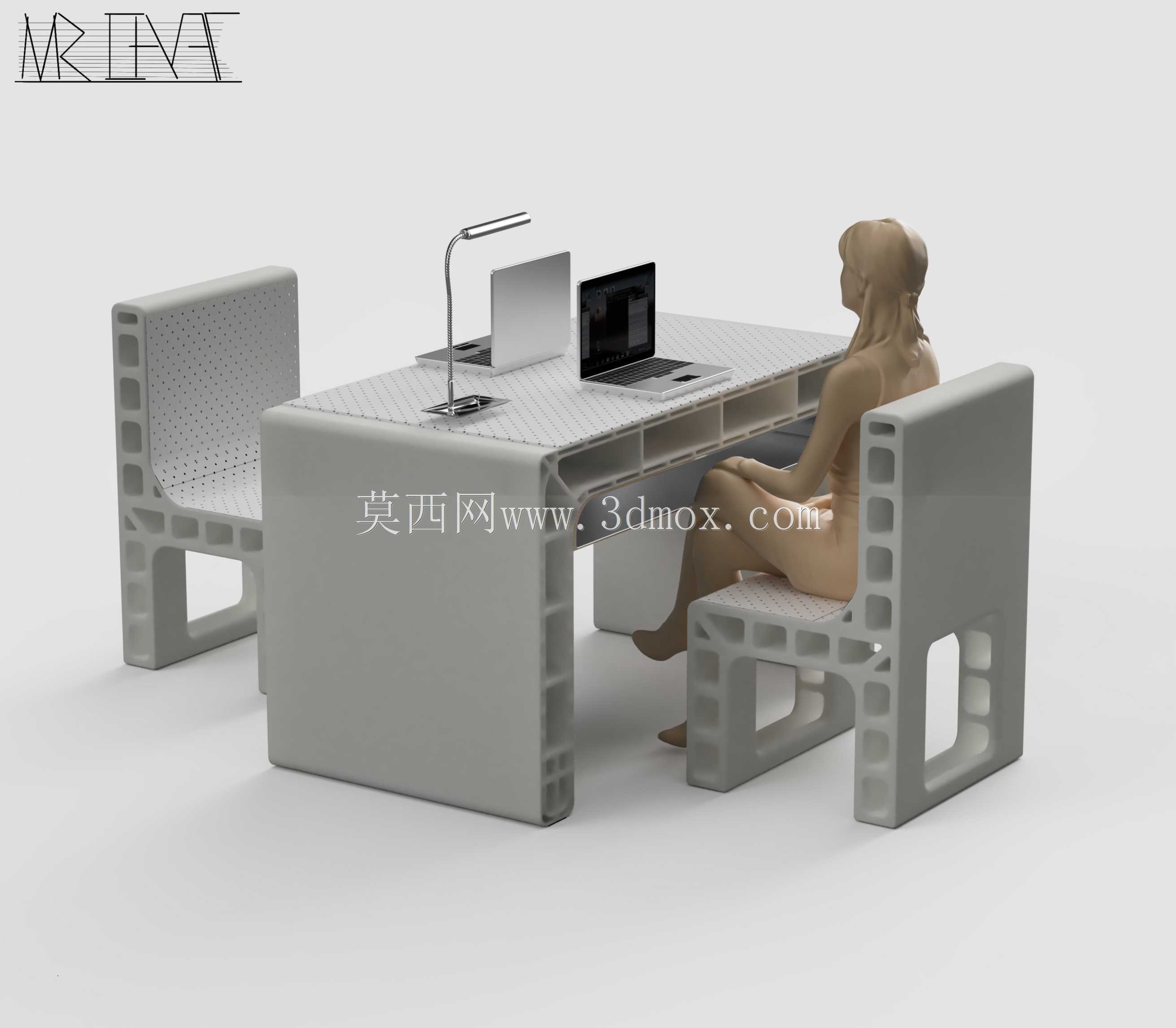 未来派剖面型桌椅
