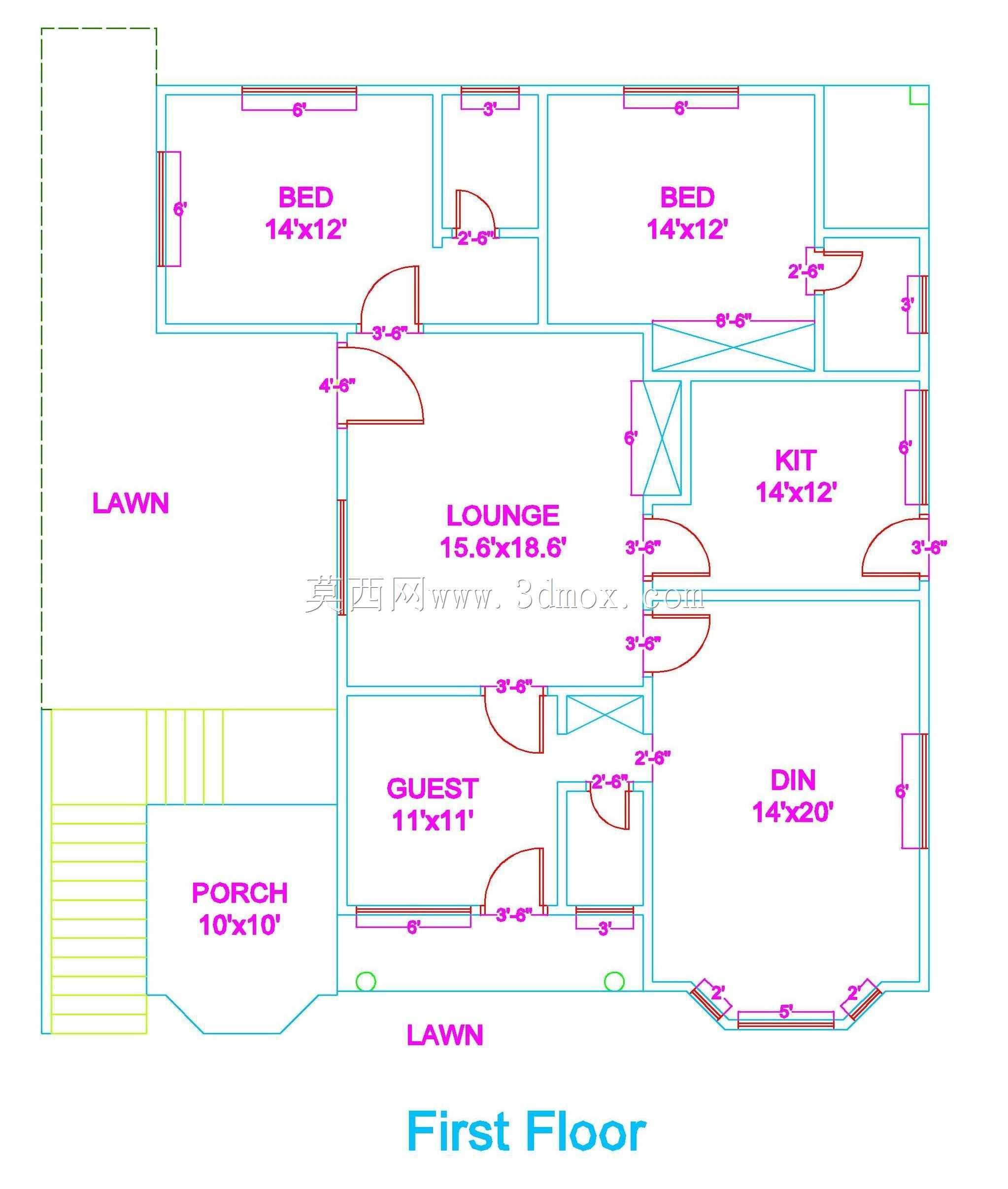 AutoCAD 2013中的3D Banglow