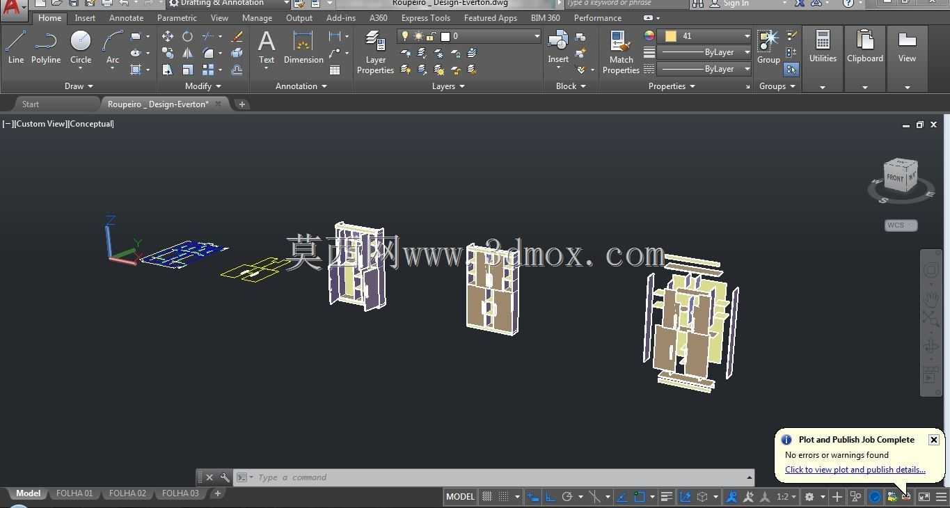 Roupeiro modelado��AutoCAD