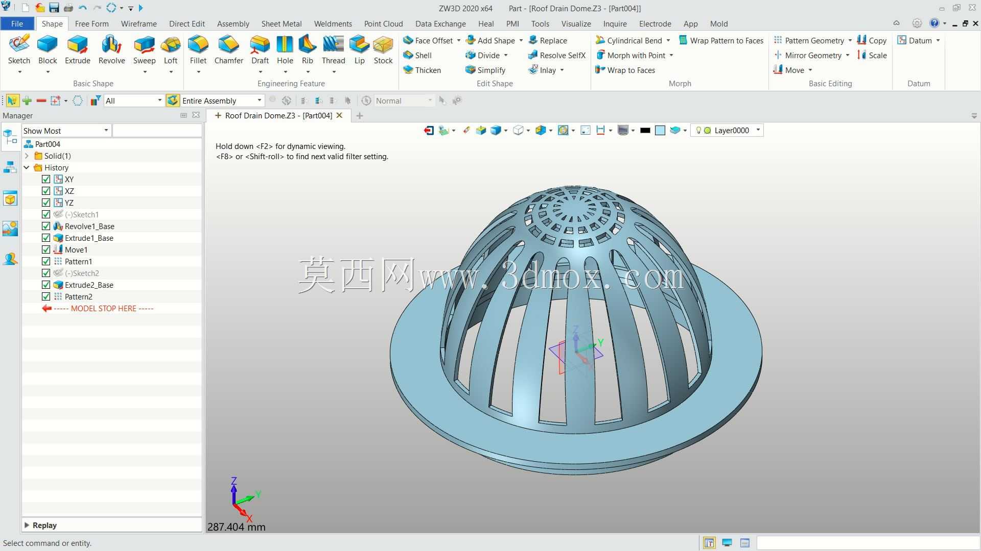 ZW3D�ݶ���ˮԲ��
