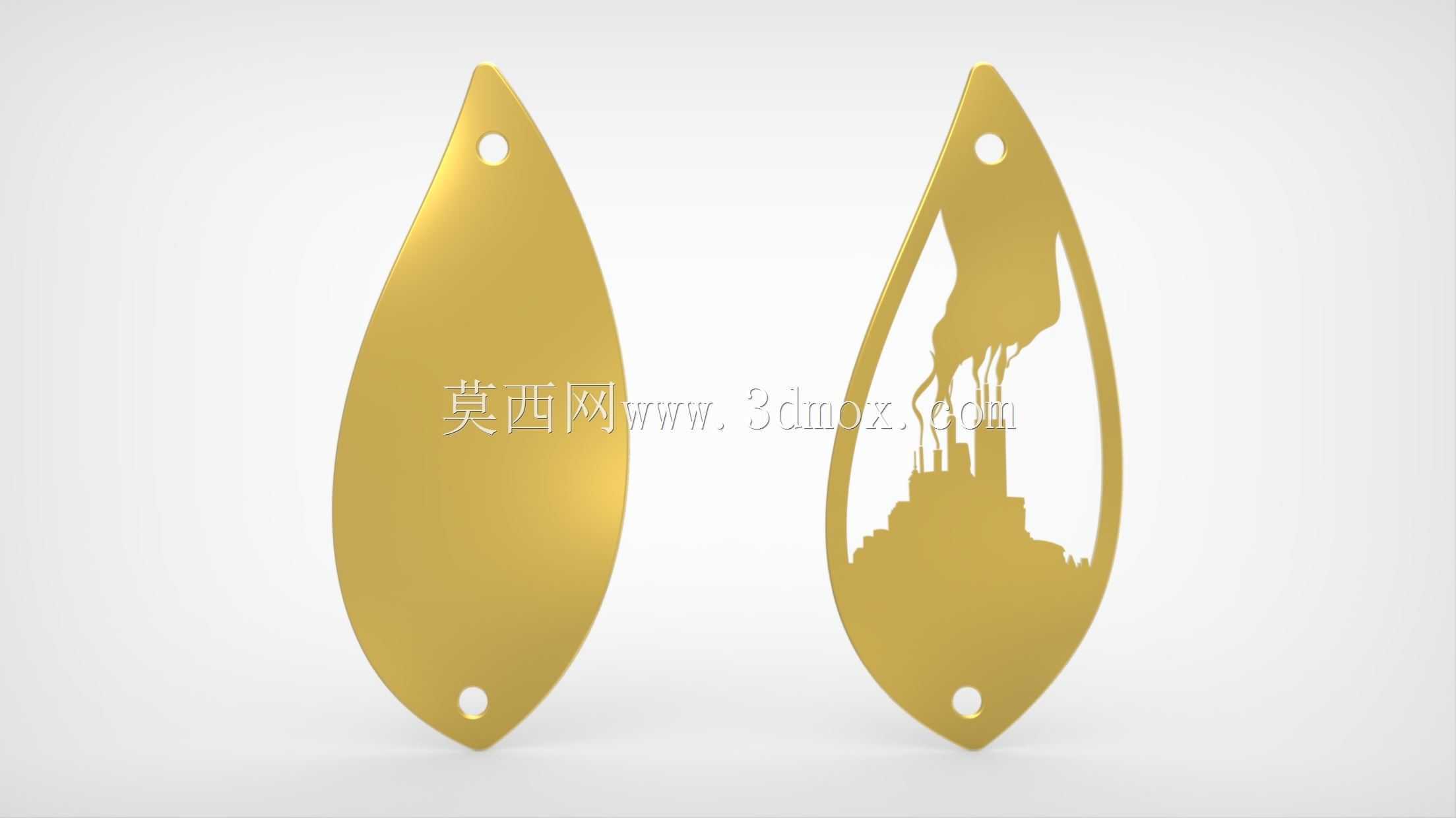艺术叶行业影响剪影吊坠-叶x VE