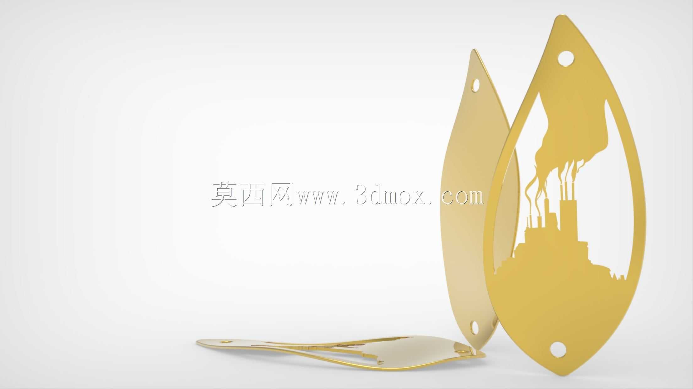 艺术叶行业影响剪影吊坠-叶x VE